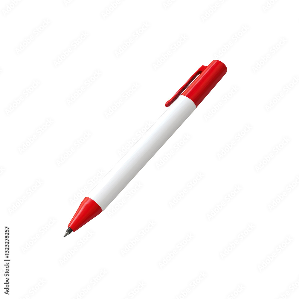 Red and White Pen Isolated on Transparent background Red and White Pen Isolated on Transparent background