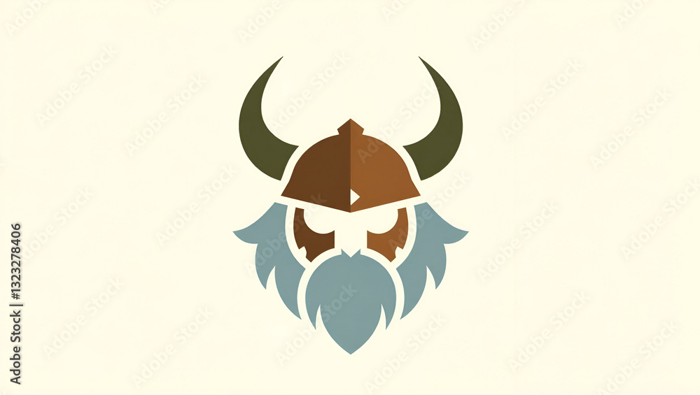 Fototapeta premium Title: A Modern Viking Logo Featuring an Abstract Vector Design
