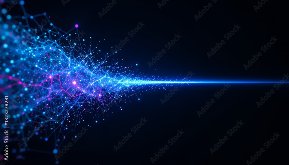 Fototapeta premium Ethereal Connectivity: A Visualization of Network Data Flow with Glowing Nodes