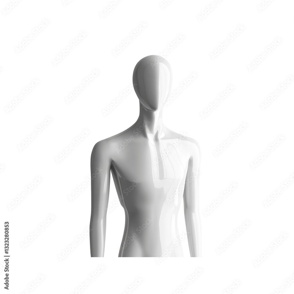 Sleek White Mannequin Torso Minimalist Fashion Display Sleek White Mannequin Torso Minimalist Fashion Display