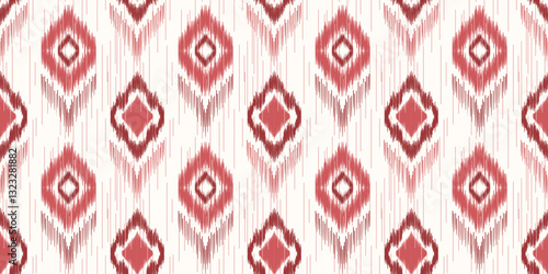 Ethnic ikat seamless pattern.beautiful pattern. floral embroidery, bohemian style, abstract flower art print. ethnic ikat abstract art. seamless fabric. ikat design for fabric, wallpaper, clothing.	