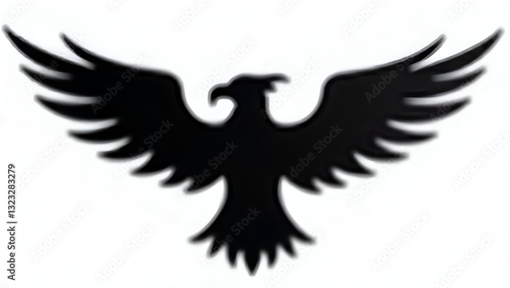 Obraz premium Title: Bold Black Eagle Logo with Sharp Angular Lines