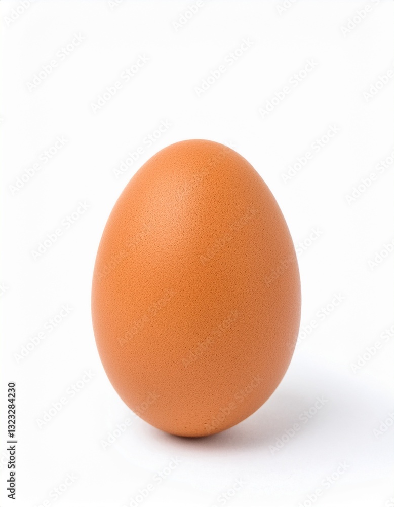 A single brown chicken egg stands on a white background. Simple, clean, and perfect for culinary or Easter themes. A single brown chicken egg stands on a white background. Simple, clean, and perfect for culinary or Easter themes.