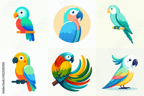 collection of parrot bird illustration