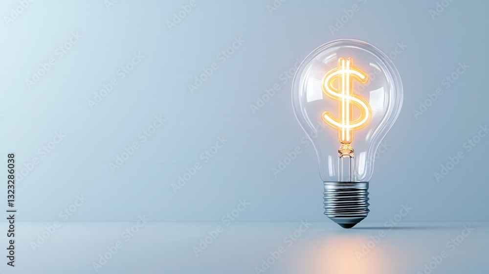 Illuminated lightbulb shaped like a dollar sign representing innovative business ideas financial opportunities and the potential for growth and success Illuminated lightbulb shaped like a dollar sign representing innovative business ideas financial opportunities and the potential for growth and success