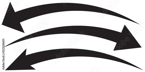 Curved arrow. Black curved arrow icon. Curved arrow vector illustration isolated on white background. 1176