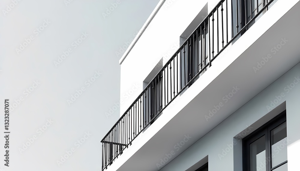 Fototapeta premium High steel and glass architecture details define the modern office building's urban facade