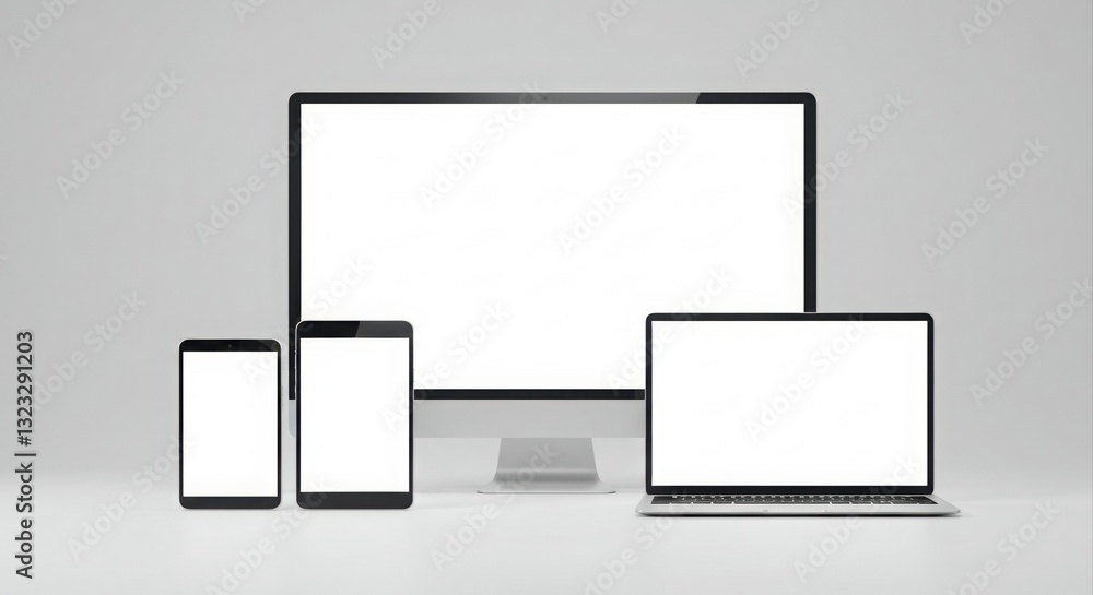 Modern devices mockup for website design. Modern devices mockup for website design.