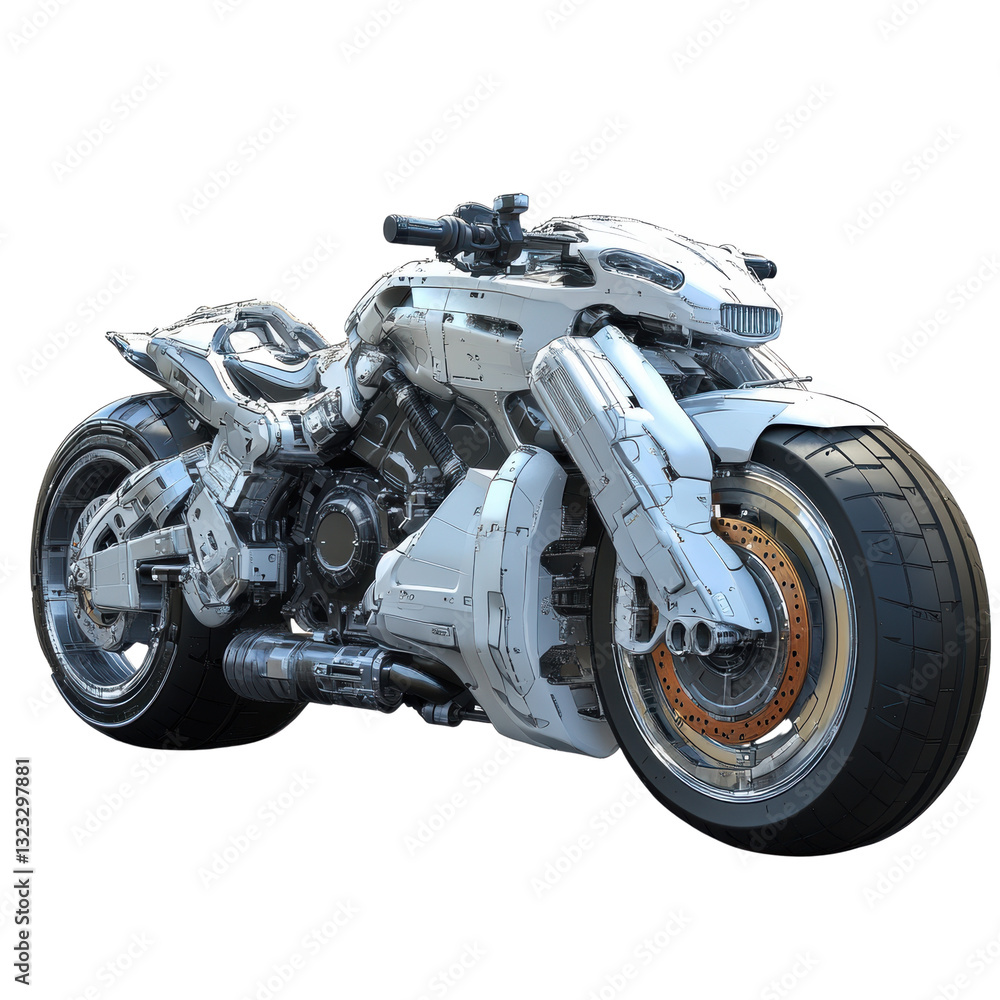 Futuristic Sleek Motorcycle Design with Transparent Background Futuristic Sleek Motorcycle Design with Transparent Background