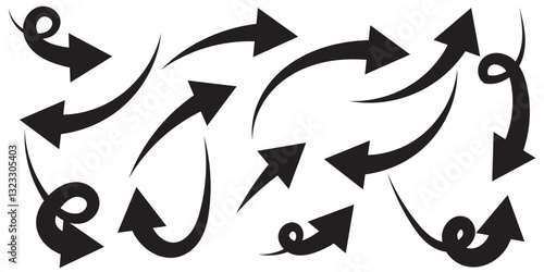 Curved arrow icons. curved arrows set. arrow symbol collection.  1176