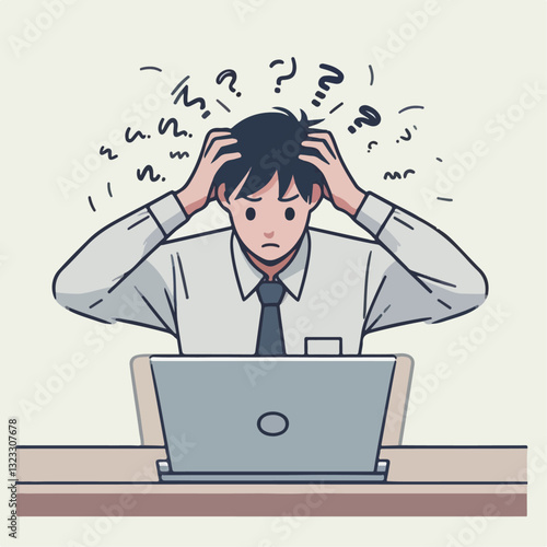 a businessman has a headache with his work