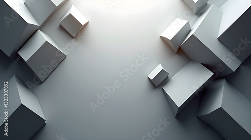 Wallpaper Mural An Abstract Grayscale Composition Of Interlocking Cubes Creating A Sense Of Depth And Dimension With Subtle Lighting Variations Torontodigital.ca