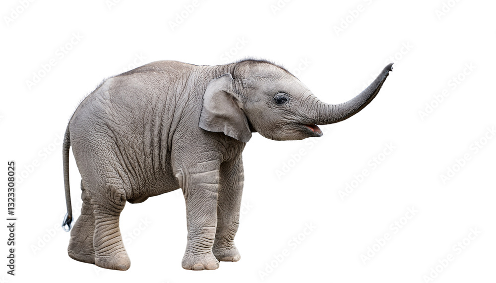 Fototapeta premium a cute baby elephant isolated on transparent background