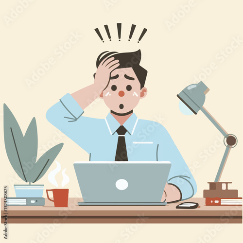 illustration of person getting stress from work