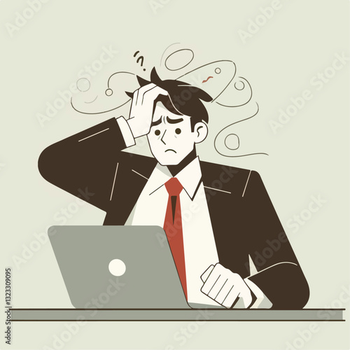 illustration of businessman getting dizzy
