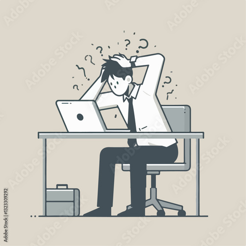 illustration of businessman getting dizzy