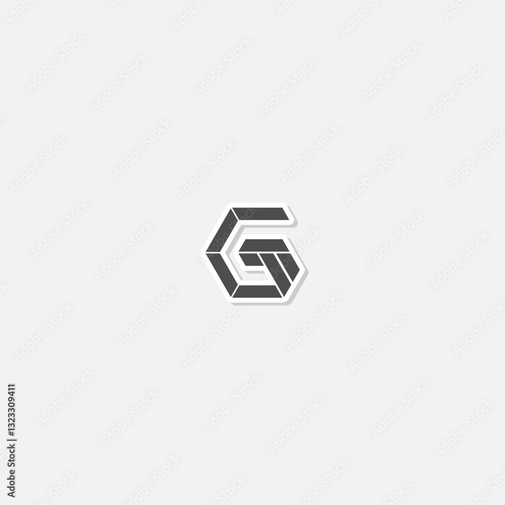 Modern Solution Letter G Logo Design sticker isolated on gray background Modern Solution Letter G Logo Design sticker isolated on gray background