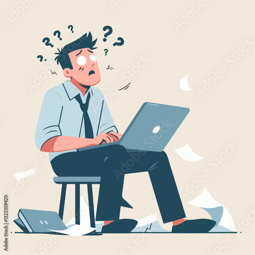 illustration of someone tired from work