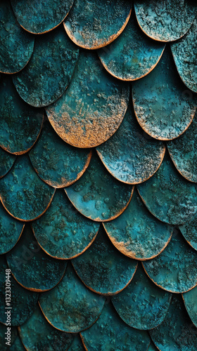 Wallpaper Mural Overlapping Metal Scales Pattern Torontodigital.ca