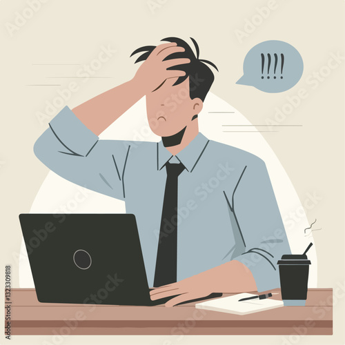 illustration of someone tired from work