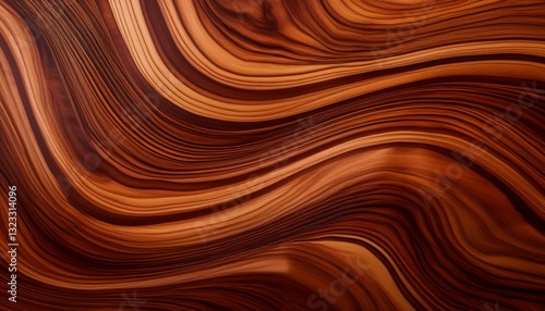 Wallpaper Mural wavy american walnut veneer surface with undulating waves of espresso and tan throughout the elegant grain Torontodigital.ca