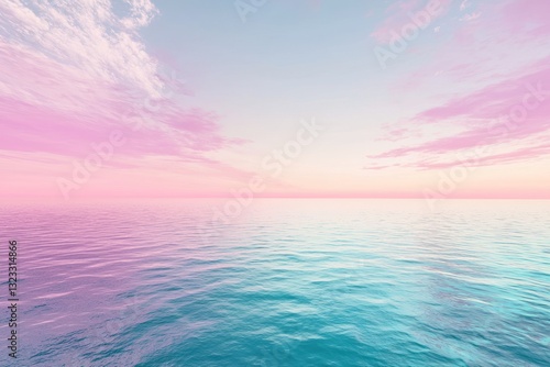 Obraz na płótnie Soft pastel gradient sky merging with calm ocean hues w salonie