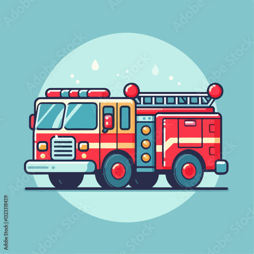 cartoon illustration of fire truck