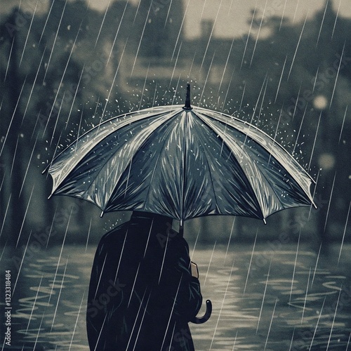 man under umbrella