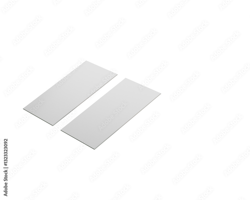 Two Blank Business Card Mockups Are Placed On Beige Rectangular Surface 3D Illustration Two Blank Business Card Mockups Are Placed On Beige Rectangular Surface 3D Illustration