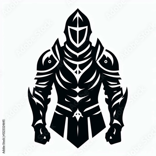 Wallpaper Mural Abstract Knight Black Silhouette Armor Torontodigital.ca