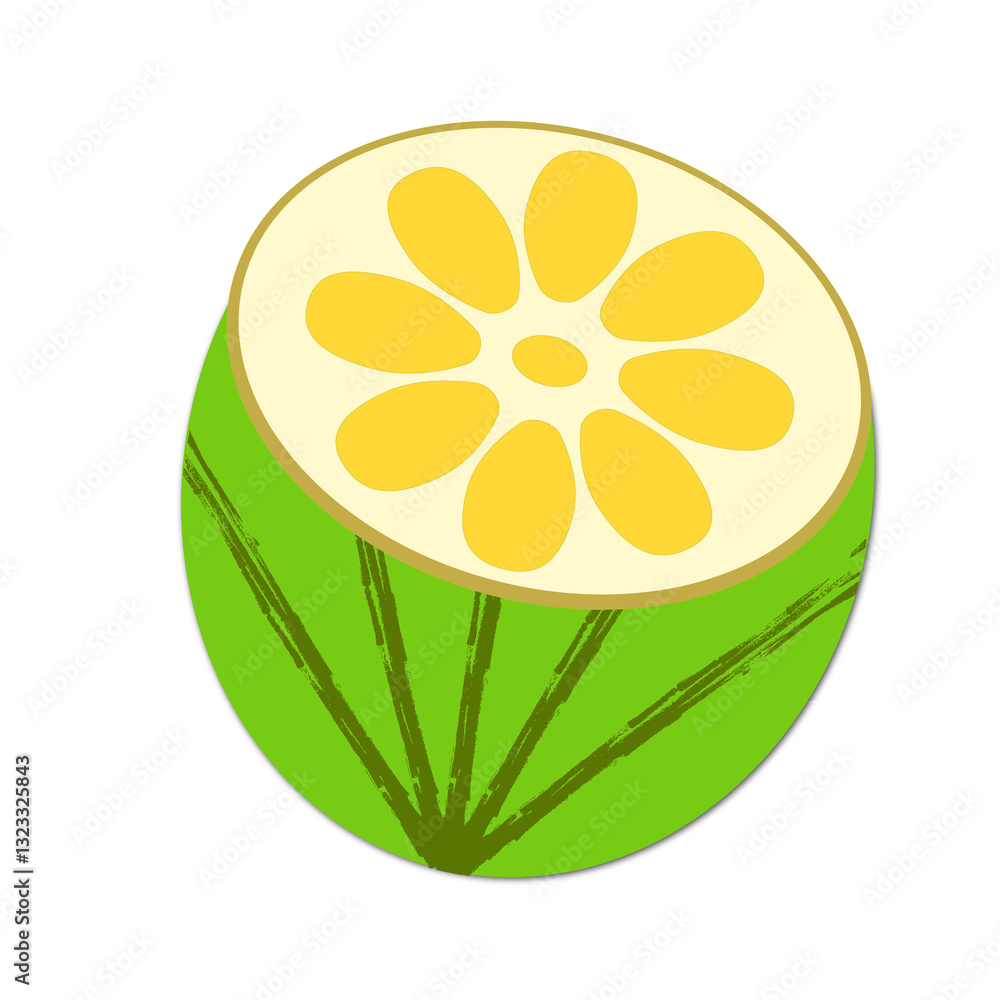 Stylized Watermelon Slice with Artistic Elements Stylized Watermelon Slice with Artistic Elements