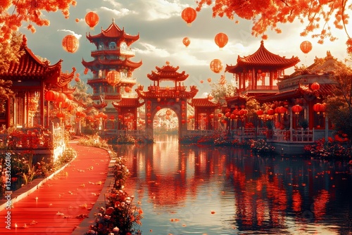 chinese lanterns at night