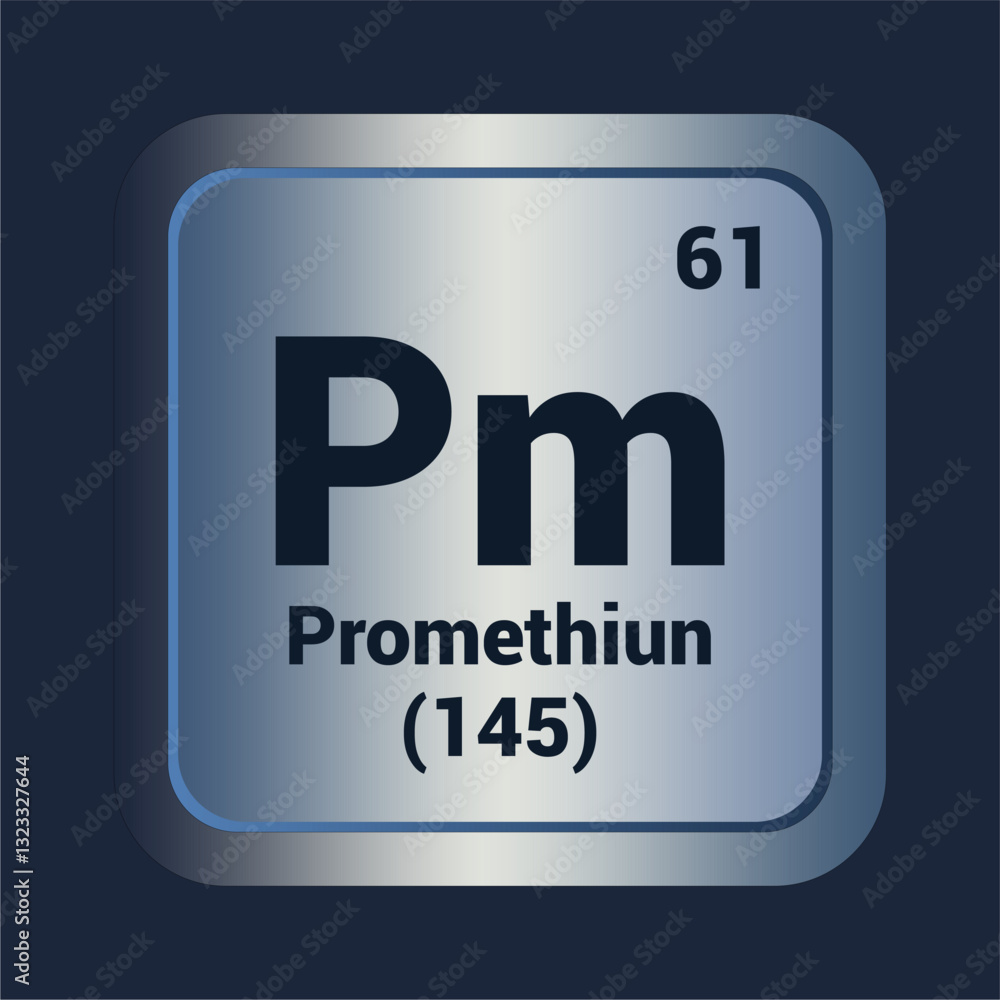 Promethiun Pm icon. Number Ninety One. Mass (175) detail. Vector Background. Promethiun Pm icon. Number Ninety One. Mass (175) detail. Vector Background.