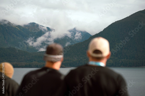 Friends Enjoying Mountain View in Alaska