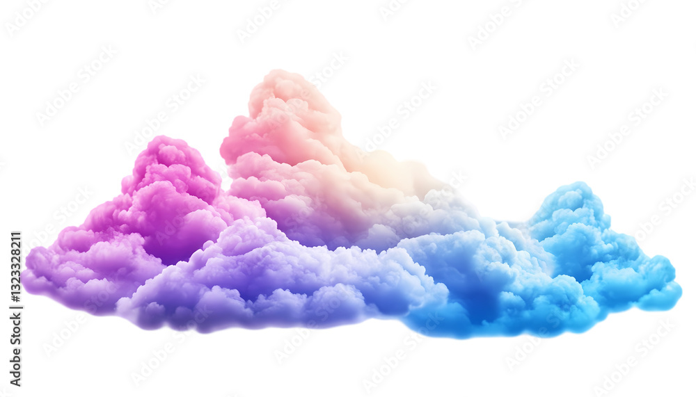 Fototapeta premium Pastel Rainbow Clouds Colorful Cloud PNG Digital Art on transparent background