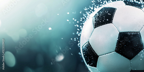 Football mockup template with a professional and modern design. Featuring a soccer ball on a dynamic background with space for text. event promotion, poster, digital marketing. Generative Ai content