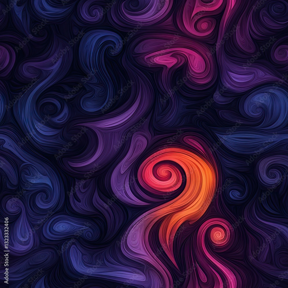 Artistic Swirling Shapes Seamless Pattern for Textile Design Artistic Swirling Shapes Seamless Pattern for Textile Design