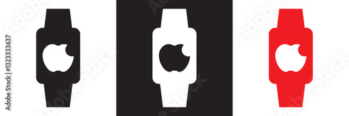 Apple Watch Series 10 Smartwatch device icon.  Vector illustration. isolated on white and black background. EPS 10