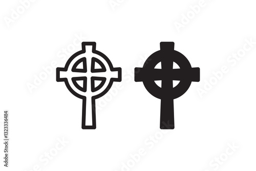 Celtic cross icon for religious and cultural use Vector