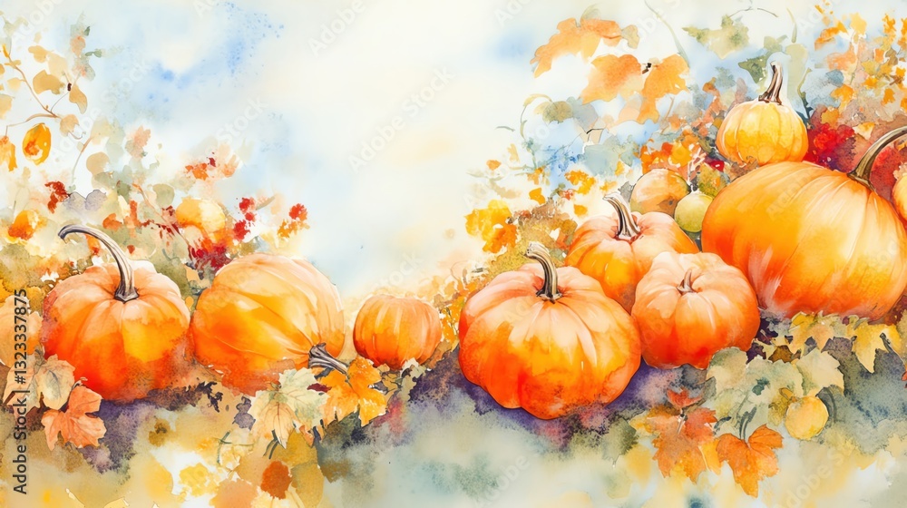 Vegetables and farm produce. Collection set watercolor fresh farm vegetables. Vibrant autumn pumpkins with colorful foliage. Vegetables and farm produce. Collection set watercolor fresh farm vegetables. Vibrant autumn pumpkins with colorful foliage.