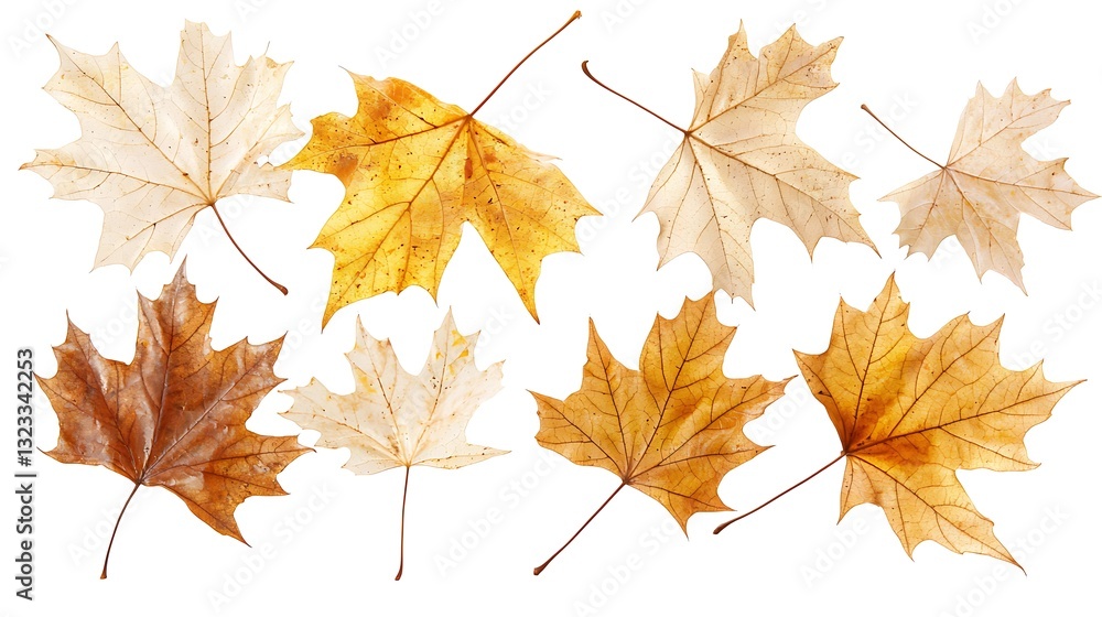 Obraz premium Falling autumn leaves natural landscape nature photography colorful environment close-up view seasonal beauty