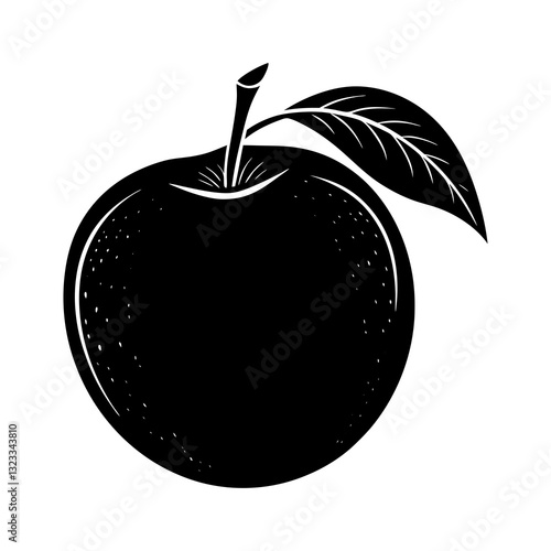Nectarine silhouette vector