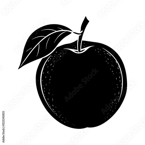 Nectarine silhouette vector