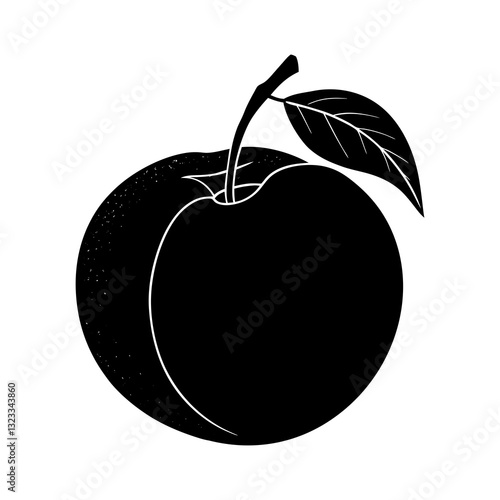 Nectarine silhouette vector