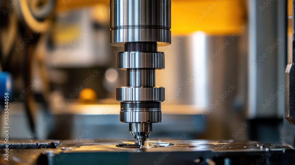 A massive metal press machine shaping industrial components in a high-tech factory A massive metal press machine shaping industrial components in a high-tech factory