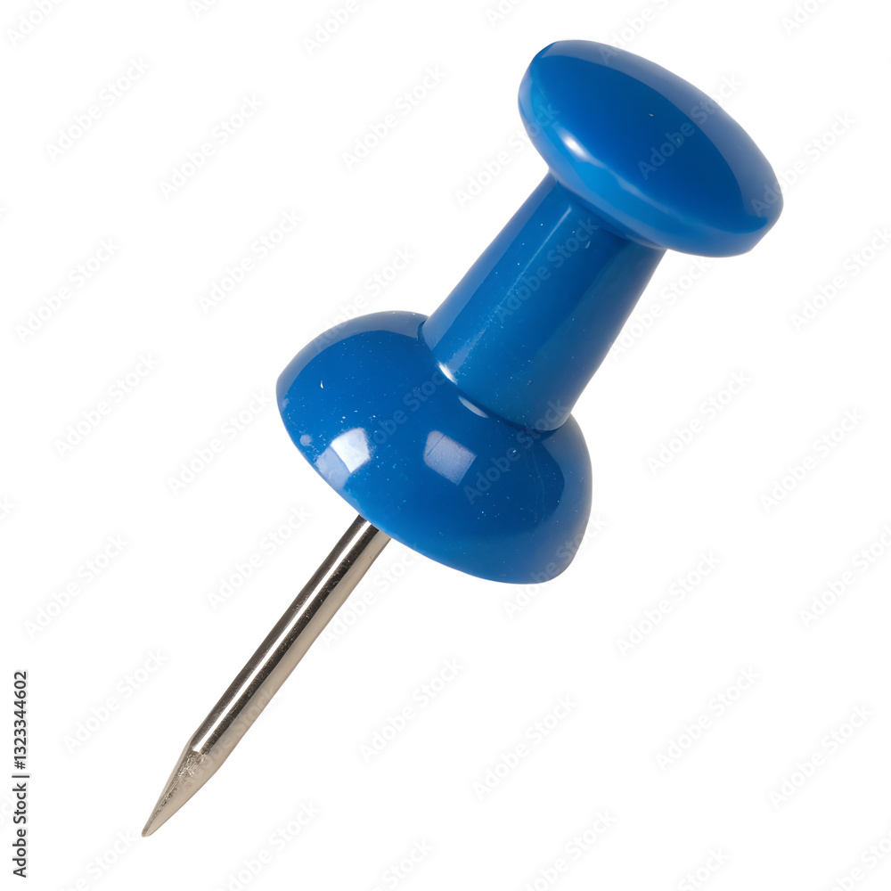Blue Push Pin Thumbtack Isolated on Transparent Background Blue Push Pin Thumbtack Isolated on Transparent Background
