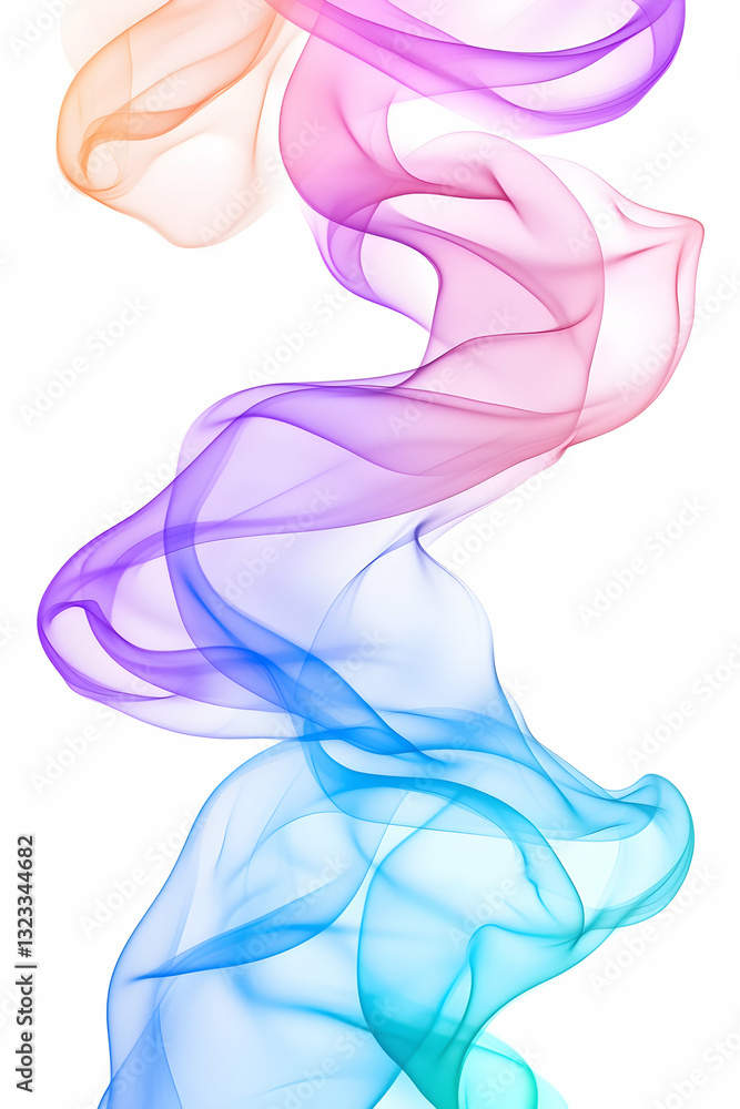 Fototapeta premium Abstract, colorful, swirling, translucent smoke patterns