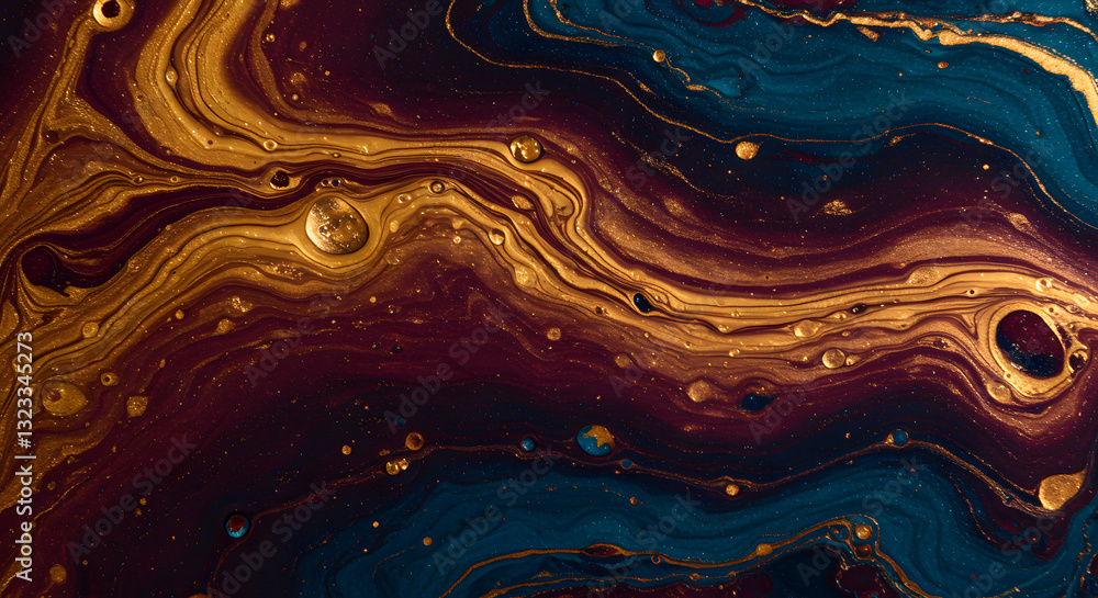 fluid art abstract background with swirling colors like gold, maroon, and deep blue fluid art abstract background with swirling colors like gold, maroon, and deep blue