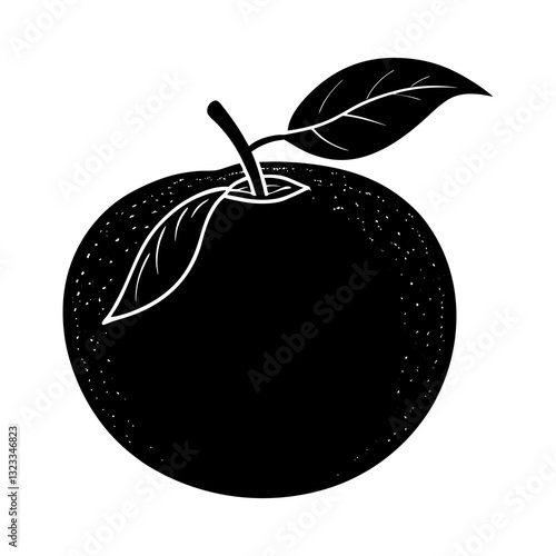 Nectarine silhouette vector