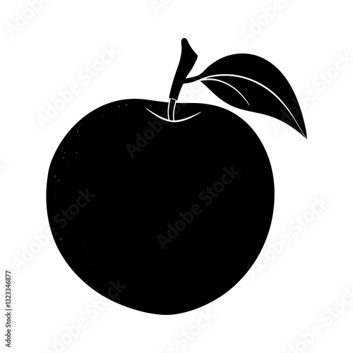 Nectarine silhouette vector